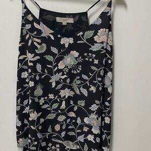 LOFT Blue Sleeveless Floral Blouse